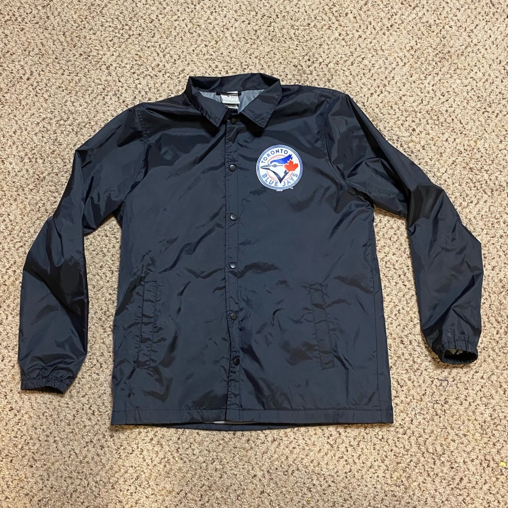 Toronto blue jays black windbreaker button up Sz M